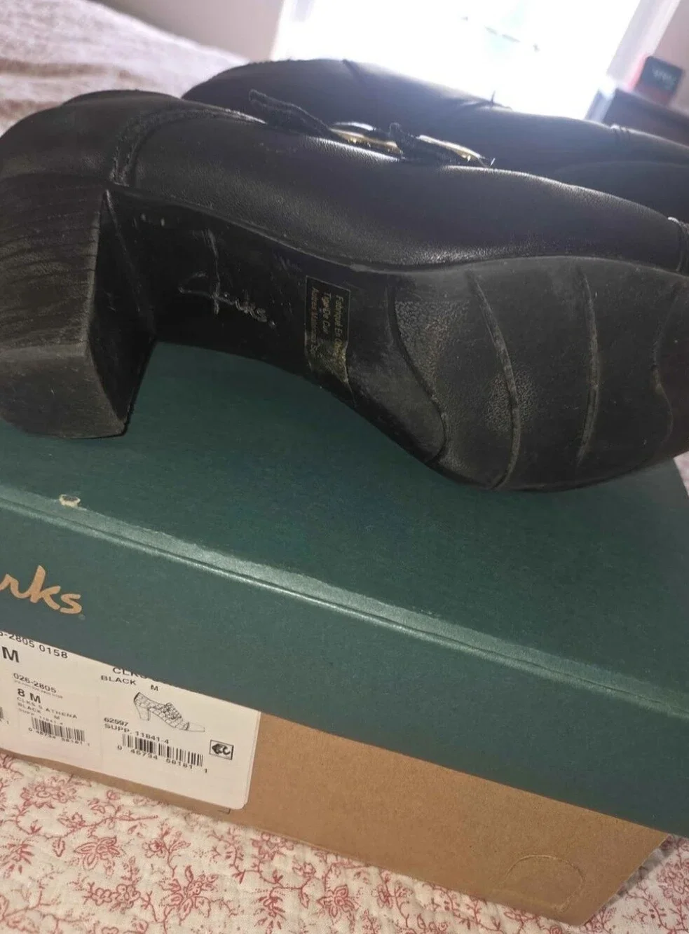 Clarks Sapphire Athena Double Monk Strap Black Leather Booties 4in Heel